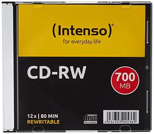 Intenso 2801622 CD-RW Rohlinge 700 MB 12x Speed im Slim Case