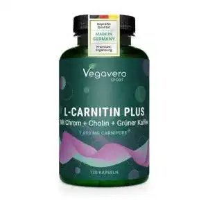 Vegavero L-Carnitin Komplex mit Carnipure, Cholin und Grünem Kaffee