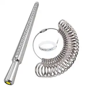 Ringgrößenmesser Set aus Metall für UK, EU, USA und Schweiz