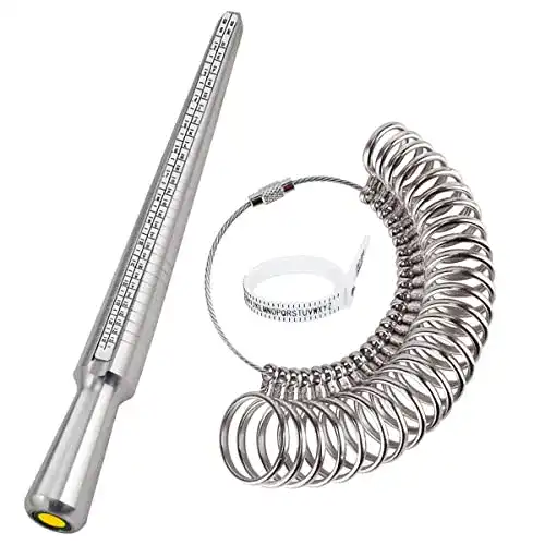 Ringgrößenmesser Set aus Metall für UK, EU, USA und Schweiz