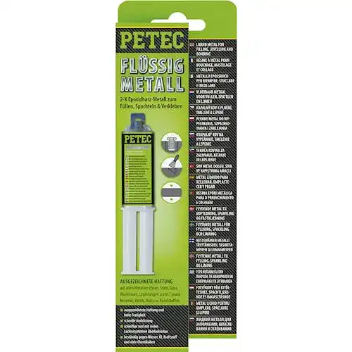 Petec Flüssigmetall Metallspachtel 25 ml für Reparaturen