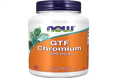 Chromtabletten von Now Foods GTF Chromium 200mcg, 250 vegane Tabletten