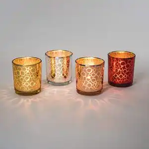 Kerzenglas Flanacom Teelicht-Gläser Set aus Glas mit Teelichtern