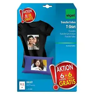 Transferpapier Sigel T1157 für dunkle Textilien, 12 Blatt A4