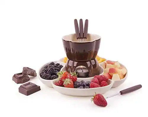 Schokofondue Set Excelsa Soul Kitchen 7-teilig 25 cl creme/braun