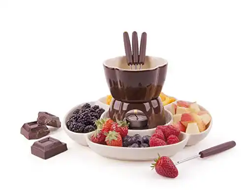 Schokofondue Set Excelsa Soul Kitchen 7-teilig 25 cl creme/braun