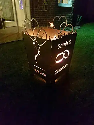 Feuerkorb Hadocut für Hochzeiten, modern, quadratisch, grau, Stahl