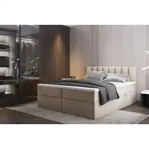 Boxspringbett 200 x 200 cm Trada Palermo mit Bettkästen und Topper