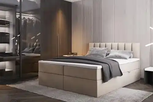 Boxspringbett 200 x 200 cm Trada Palermo mit Bettkästen und Topper