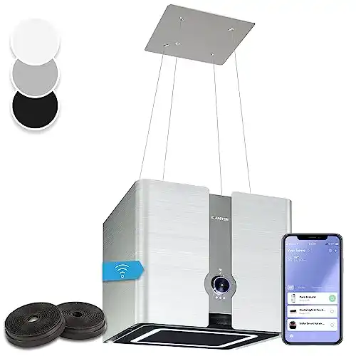 Klarstein Futurelight Smart Dunstabzugshaube freihängend mit LED-Beleuchtung