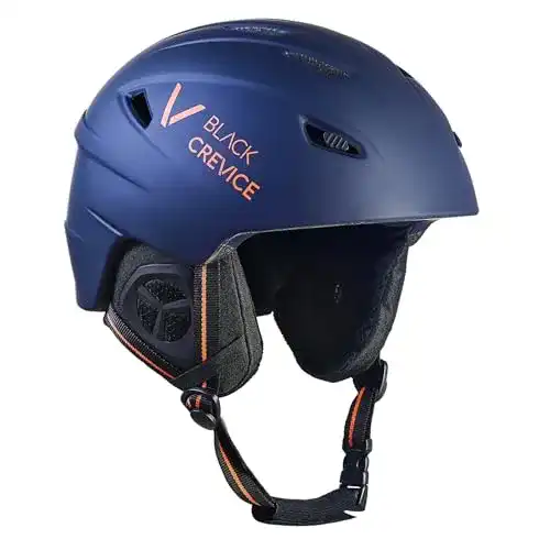 Black Crevice Skihelm für Erwachsene, Modell Streif in Navy/Orange, XS