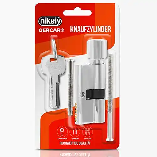 Knaufzylinder GERCAR Profilzylinder Schließzylinder 30/30 inklusive 5 Schlüssel