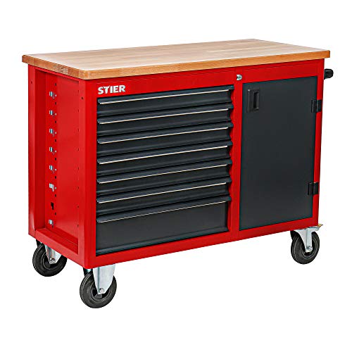 Fahrbare Werkbank Stier mit 7 Schubladen und Tür, 925 x 1120 x 520 mm