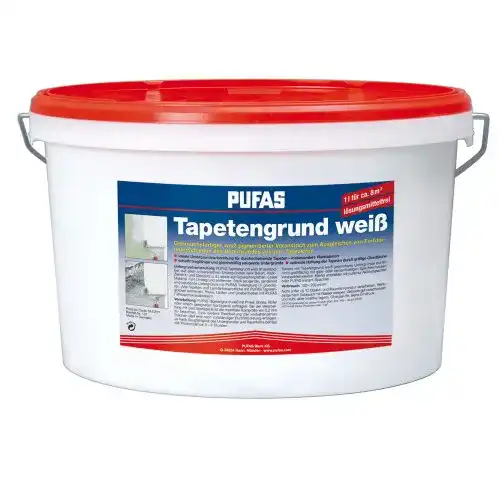 Pufas Tapetengrund Weiss 10 Liter für optimale Untergrundvorbereitung