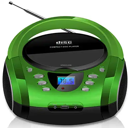 Cyberlux Tragbare Boombox mit CD-Player, USB und FM-Radio