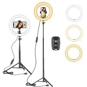 Ringlicht AIXPI 10 Zoll mit Stativständer und Telefonhalter