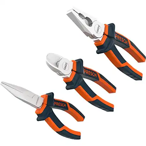 Zangen-Set Presch 3-teilig mit Spitzzange, Seitenschneider und Kombizange