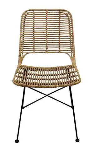 Korbstuhl Lycce Rattanstuhl Lilly Flechtstuhl hellbraun mit 45 cm Sitzhöhe