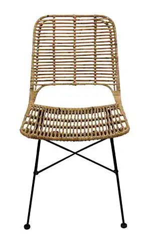 Korbstuhl Lycce Rattanstuhl Lilly Flechtstuhl hellbraun mit 45 cm Sitzhöhe