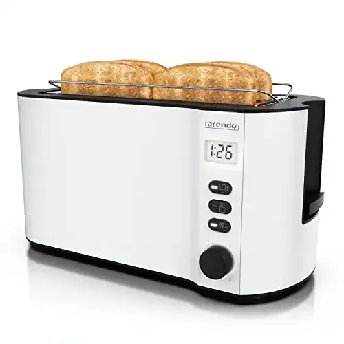 Arendo Toaster Edelstahl Langschlitz für 4 Scheiben