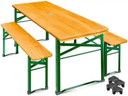Bierzeltgarnitur Kesser 3-teiliges klappbares Gartenmöbel-Set