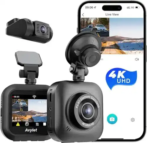 Avylet Dashcam für Auto mit Front- und Rückkamera in 4K