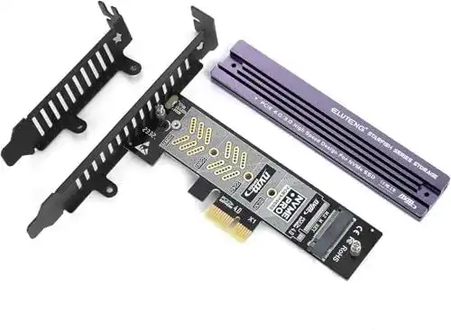 Eluteng M.2 NVMe zu PCIe 4.0 X1 Adapter Karte mit Kühlkörper