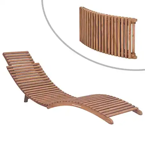 Teak Gartenliege klappbar von Vidaxl für den Außenbereich