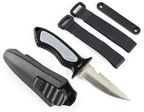 Cressi Tauchermesser für Erwachsene mit Grip in Schwarz, Modell RC559400
