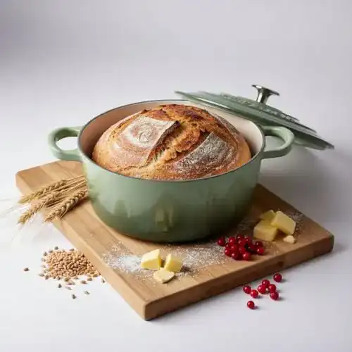 Gusseisen-Topf 24 cm von Njörd & Freya Emaillierter Brotbacktopf