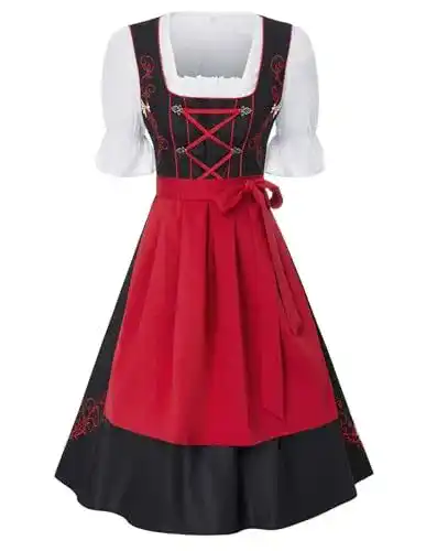 Dirndl Damen JASAMBAC Midi 3-teiliges Set für verschiedene Anlässe