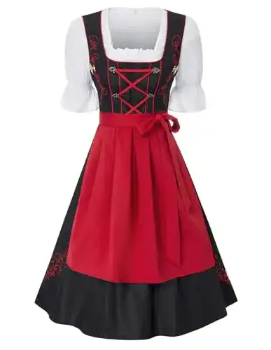 Dirndl Damen JASAMBAC Midi 3-teiliges Set für verschiedene Anlässe