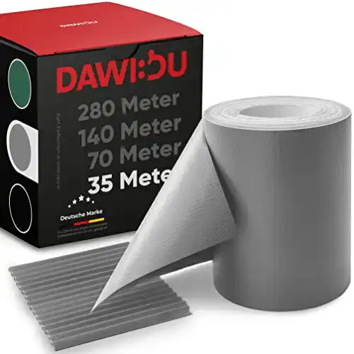 Sichtschutzstreifen für Doppelstabmatten und Einstabzäune von DAWIDU