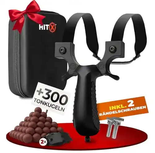 HITX Zwille Steinschleuder Bundle Set mit Super Grip Oberfläche