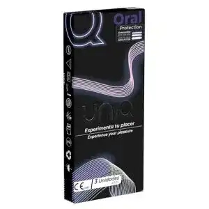Lecktuch Kondomotheke Uniq Oral Love Dams, latexfrei, 3 Stück