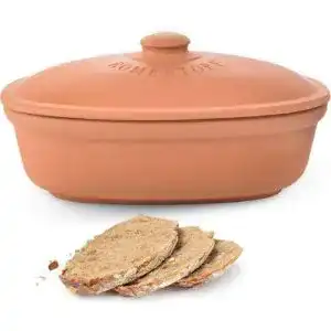 Römertopf Brottopf MAXI aus Terrakotta mit 6,5 Litern Volumen