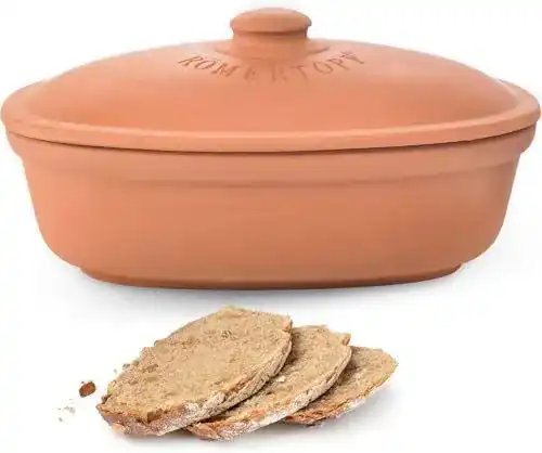 Römertopf Brottopf MAXI aus Terrakotta mit 6,5 Litern Volumen