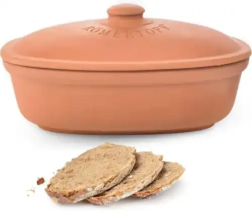 Römertopf Brottopf MAXI aus Terrakotta mit 6,5 Litern Volumen