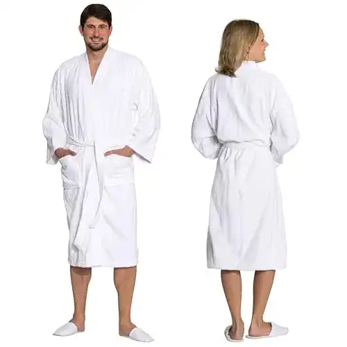 Bademantel Unisex Zollner in Weiß – Hautfreundlich und Saugstark