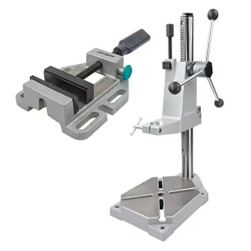 Bohrständer Wolfcraft 5027000 und Maschinenschraubstock Wolfcraft 3423000