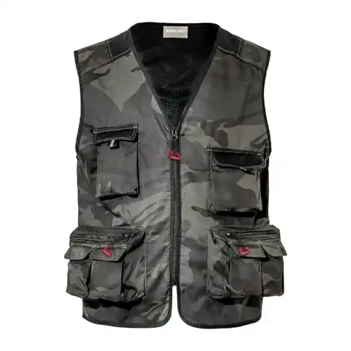 Arbeitsweste Work Idea Herren Outdoor Multi-Pocket Angelweste
