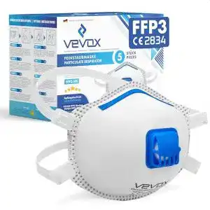 FFP3 Maske mit Ventil VEVOX in 5er oder 10er Pack