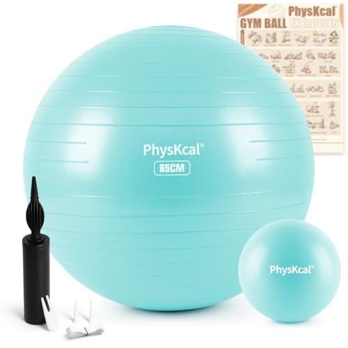 Gymnastikball 65 cm Physkcal in Hellblau mit Pilatesball