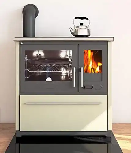 Küchenofen Plamen EEK A+ Holzherd 850 creme, linke Ausführung
