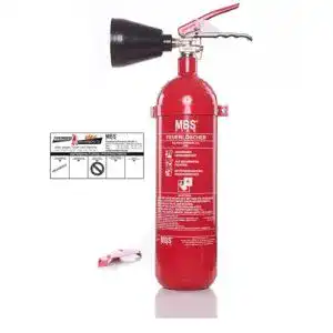 CO₂-Feuerlöscher Mobiak mit 2 kg Kapazität und Halterung