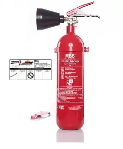 CO₂-Feuerlöscher Mobiak mit 2 kg Kapazität und Halterung