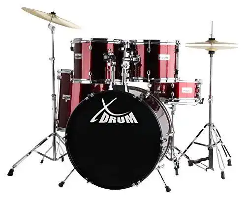 XDrum Semi 20″ Studio Schlagzeug Lipstick Red mit 20″ BD und 10″ TT