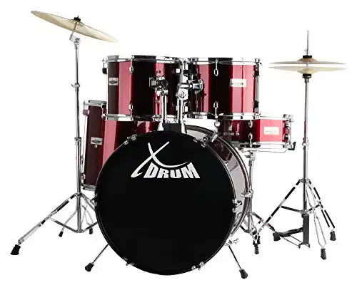 XDrum Semi 20″ Studio Schlagzeug Lipstick Red mit 20″ BD und 10″ TT
