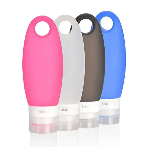 Reiseflaschen 100ml JasCherry Silikon Set BPA-frei und auslaufsicher