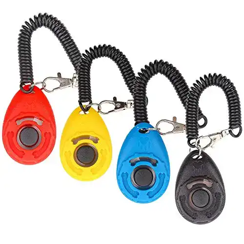 Clicker Diyife für Hunde, 4 Stück mit Handschlaufe und Geräuschfunktion